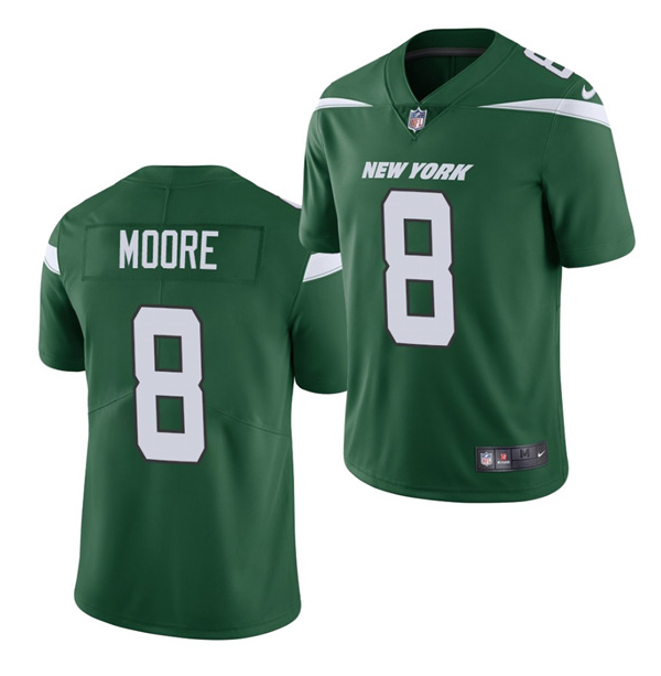 Men's New York Jets #8 Elijah Moore 2021 Green Vapor Untouchable Limited Stitched Jersey